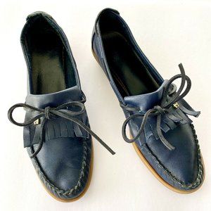Etienne Aigner Navy Blue Loafers Slip On Flats Rubber Sole Comfort Shoes Women 6